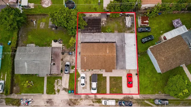 an aerial view of multiple house