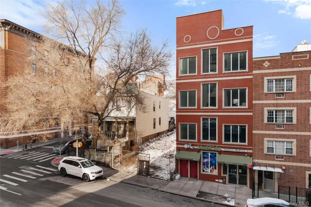 a car parked on the side of a street