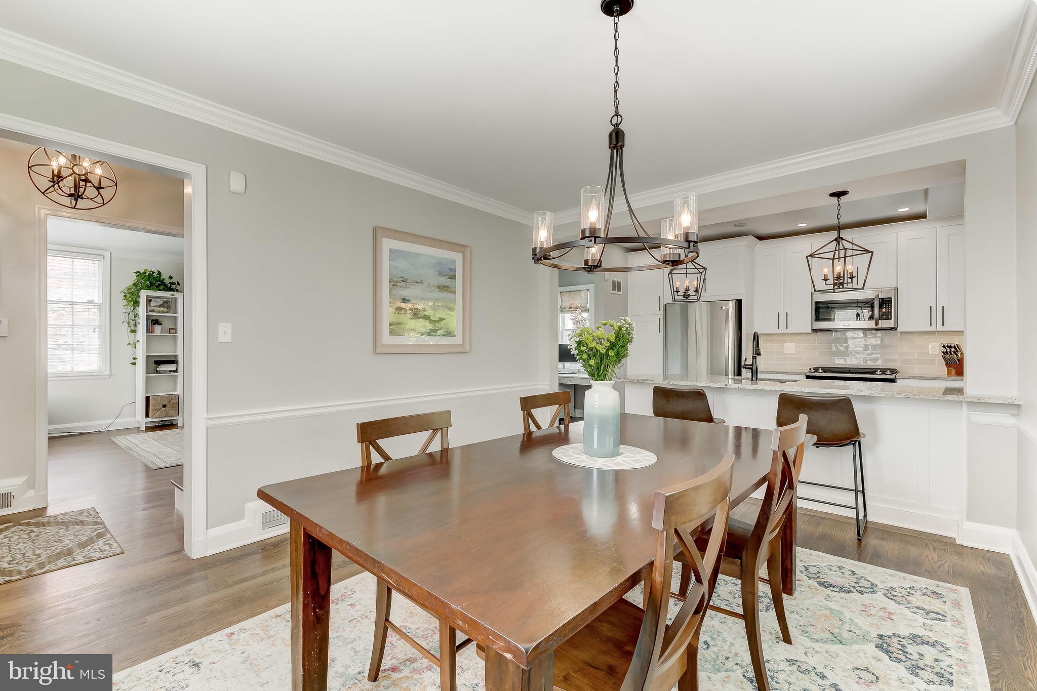 322 Broadmoor Road Baltimore, MD 21212 - Photo 8 of 49 The dining area has a lovely light fixture