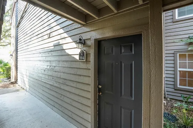 a view of wooden door