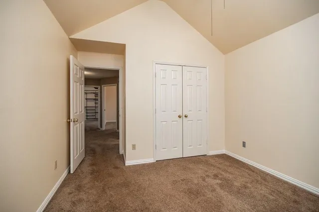 an empty room with closet