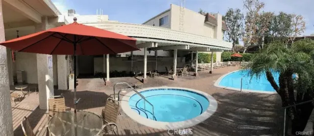 front view of a house with an outdoor space