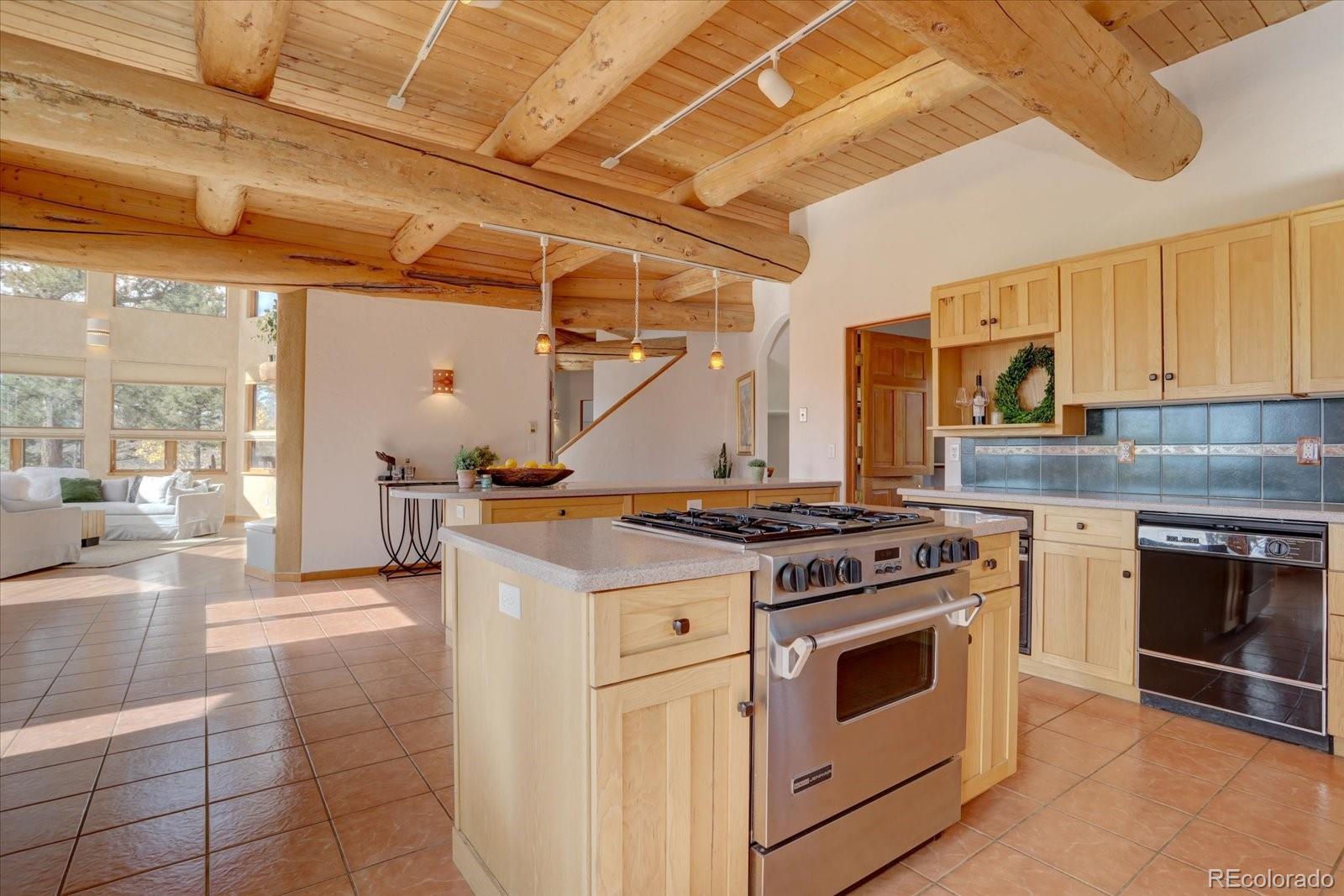 12227 Calfee Gulch Road Conifer, CO 80433 - Photo 13 of 43 a kitchen with a stove and a sink