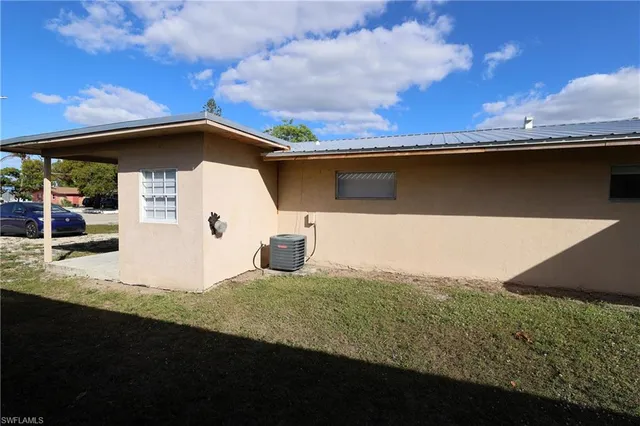 a backyard view of a house