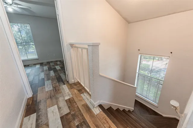 a view of a room with rack on the wall