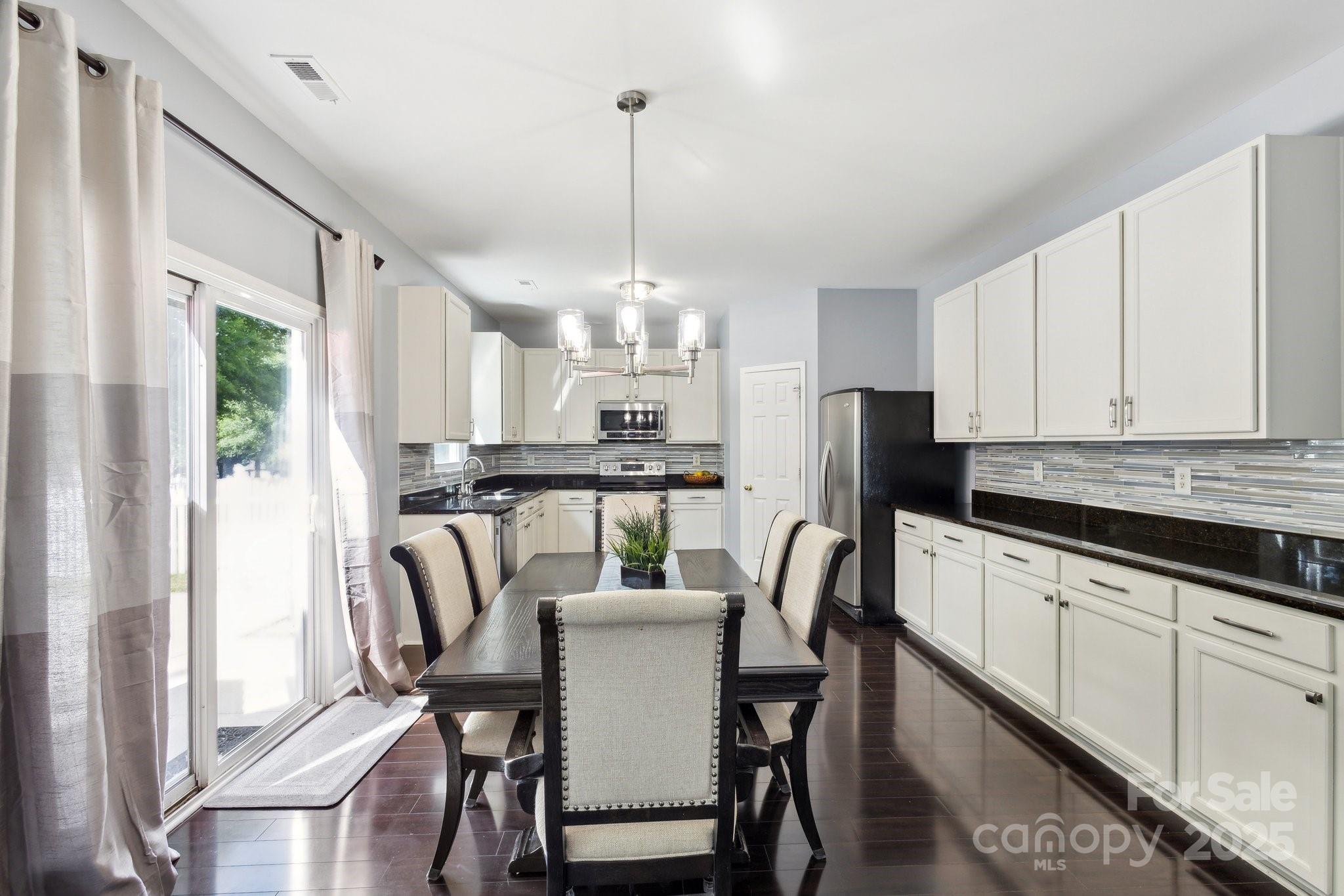 221 Sycamore Creek Road Fort Mill, SC 29708 - Photo 18 of 37 a kitchen with kitchen island a dining table chairs stainless steel appliances and cabinets