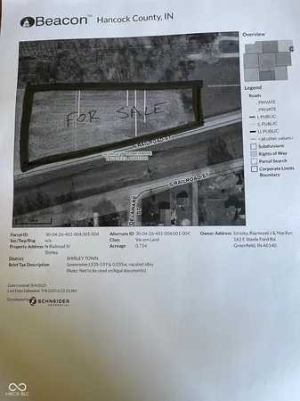 $45,000 | 0 North Railroad Street, Shirley, IN 47384