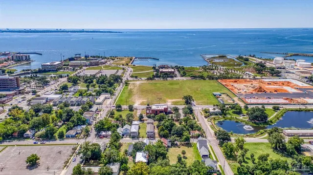 an aerial view of multiple house