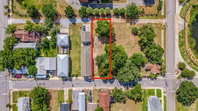 an aerial view of multiple house