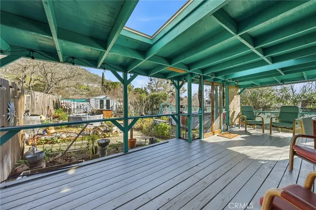 a house with a table and chairs in it