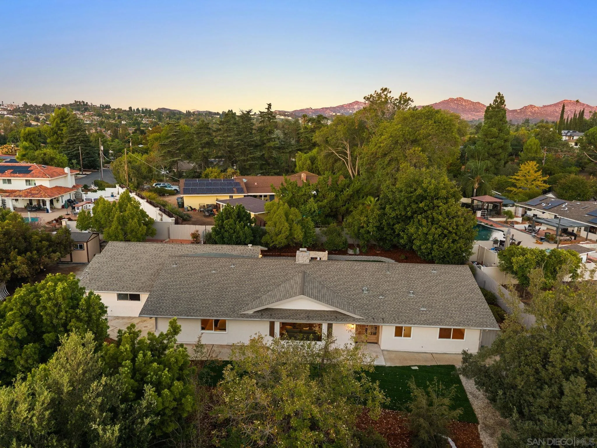 12830 Avenida La Valencia Poway, CA 92064 - Photo 44 of 47 an aerial view of multiple houses with a yard