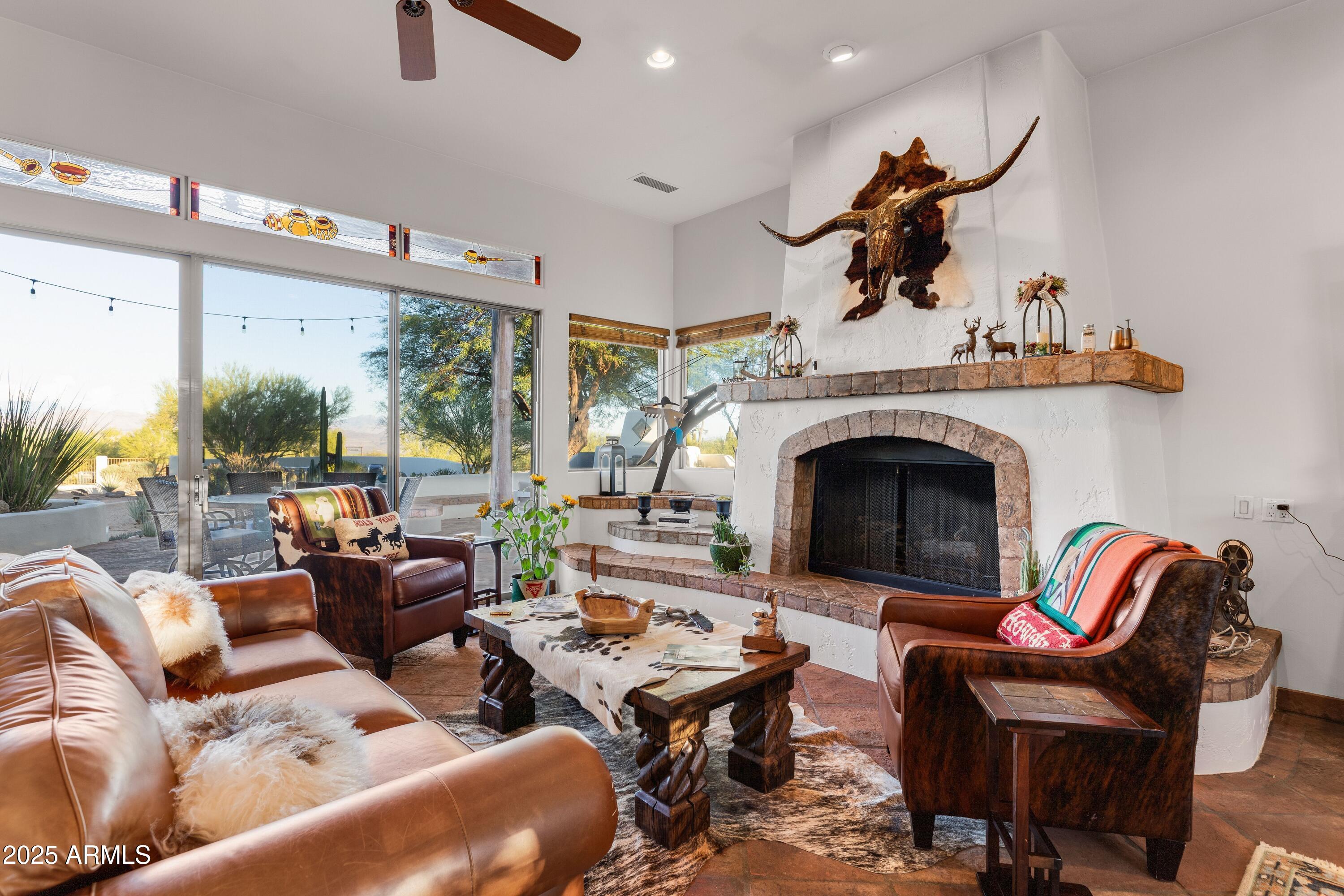 14224 East Rockview Road Scottsdale, AZ 85262 - Photo 3 of 118 Cozy Living Room w/ Fireplace