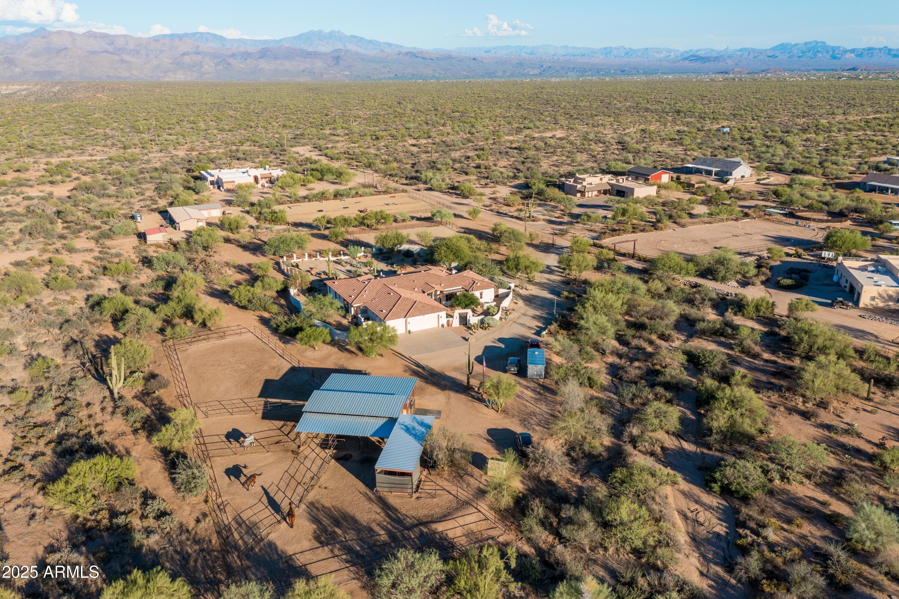 14224 East Rockview Road Scottsdale, AZ 85262 - Photo 96 of 118 an aerial view of residential houses with outdoor space and trees