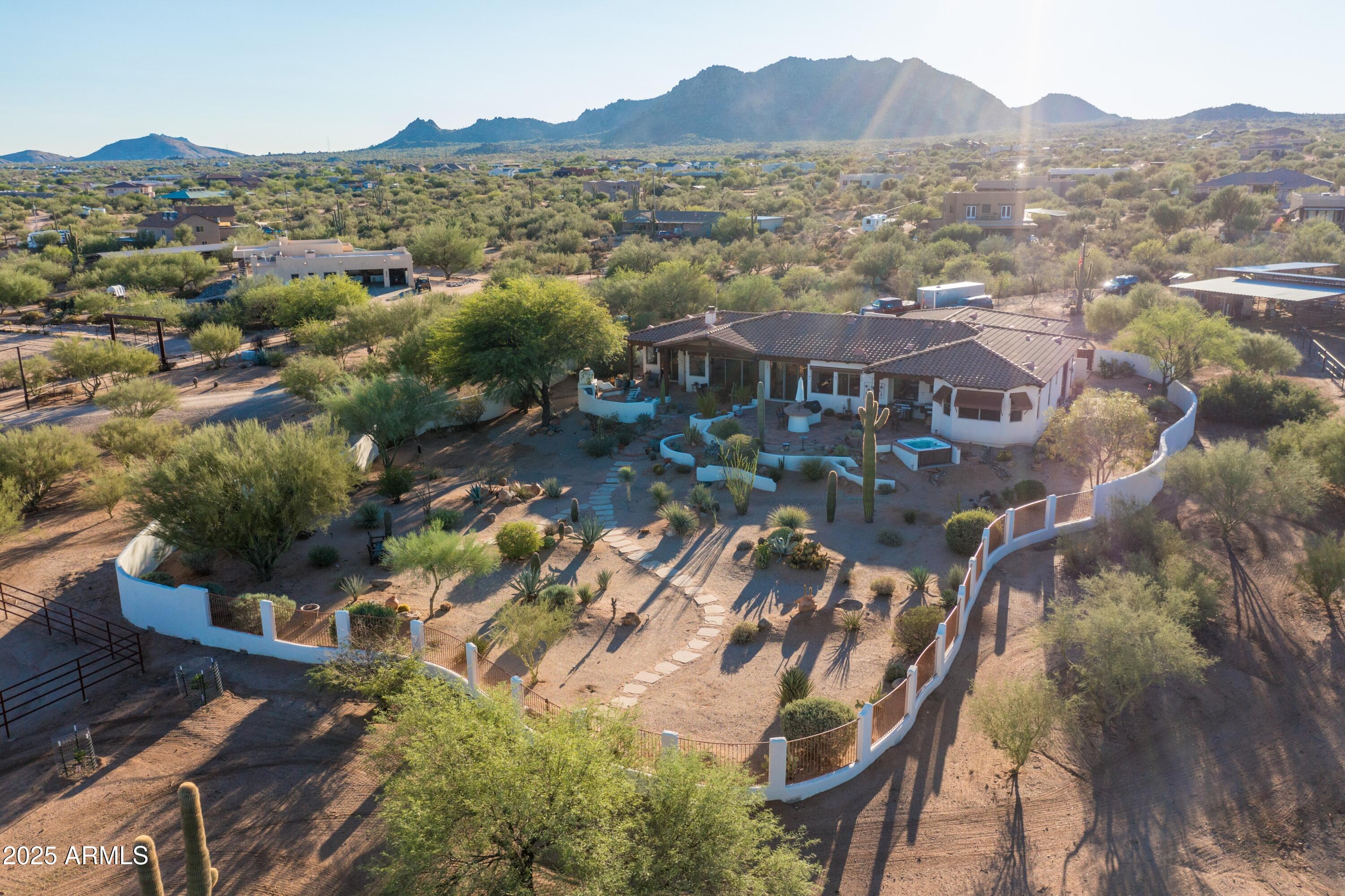 14224 East Rockview Road Scottsdale, AZ 85262 - Photo 99 of 118 an aerial view of residential house with an outdoor space and seating
