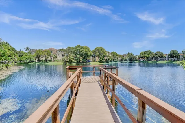 a view of a lake and outdoor space