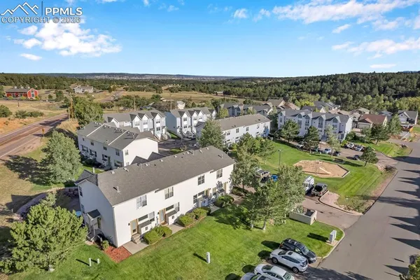 an aerial view of multiple house