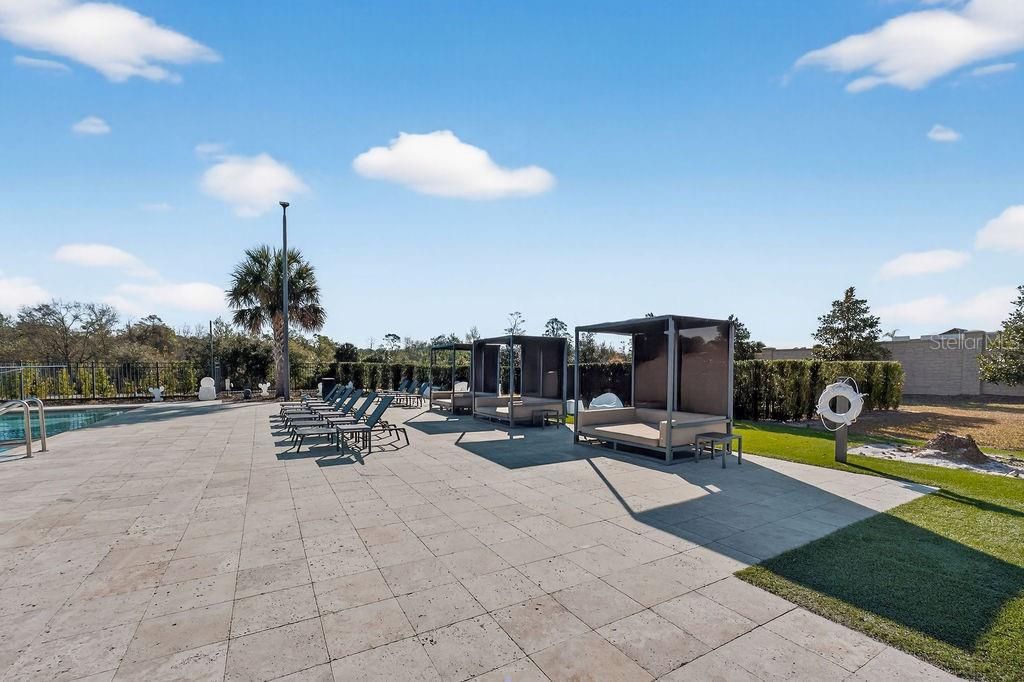 3119 Rockefeller Way Kissimmee, FL 34747 - Photo 54 of 57 a view of a swimming pool with a patio and a garden