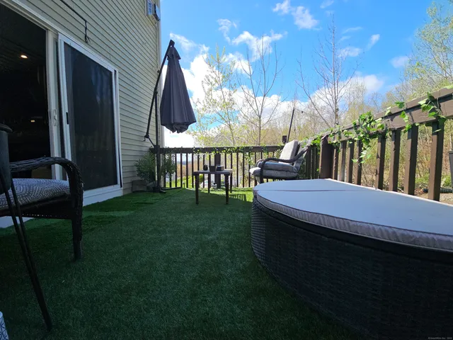 a outdoor living space with furniture