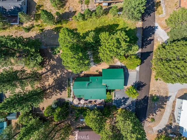 an aerial view of a house