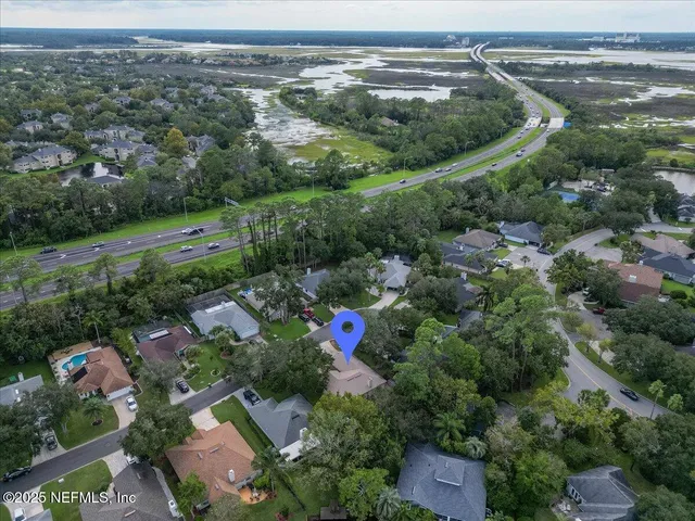 an aerial view of multiple house