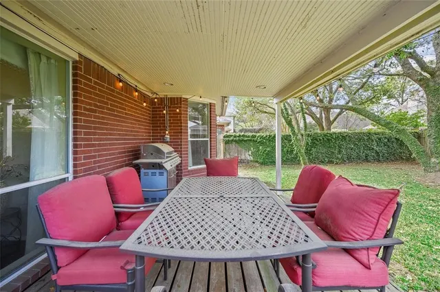 a view of an outdoor sitting area