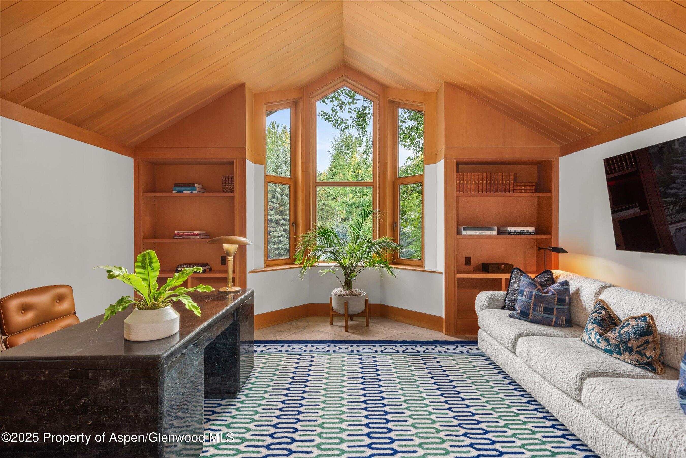 800 Roaring Fork Road Aspen, CO 81611 - Photo 6 of 37 a living room with furniture and a large window