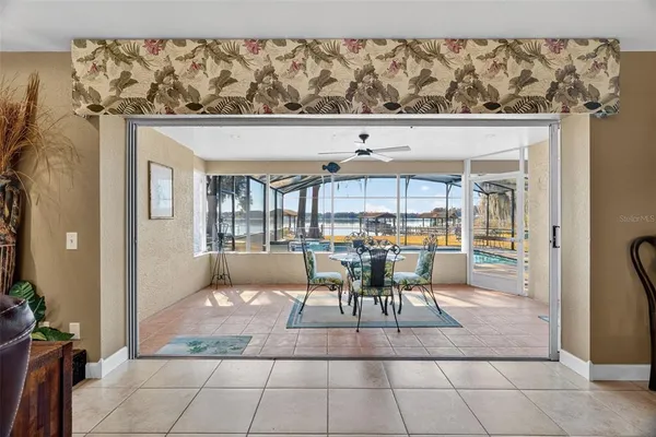 a view of a yard with a slide