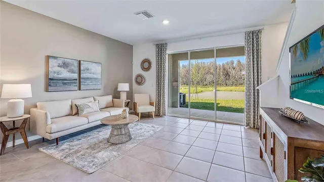 a view of a park with swings and slides