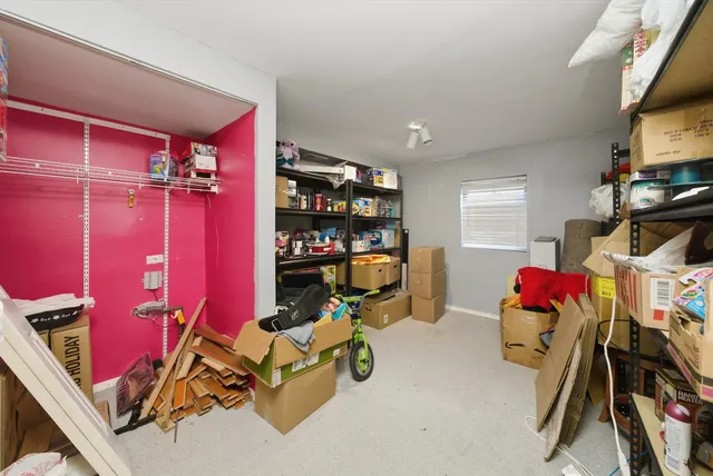 a room with furniture and gym equipment