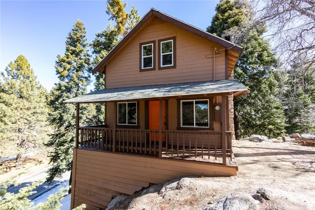 a front view of grey house