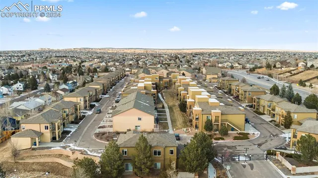 an aerial view of multiple house