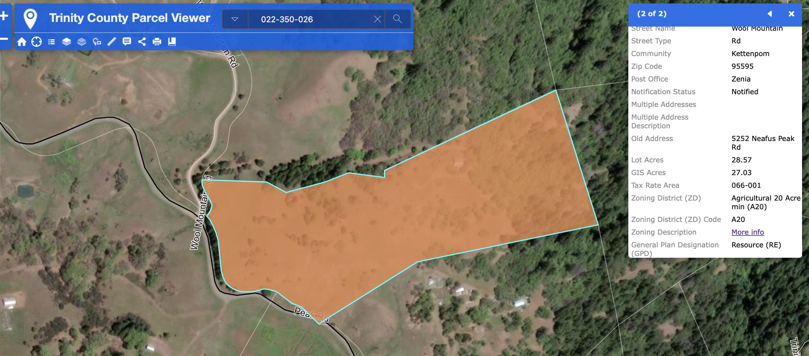 40 Wool Mountain Road Zenia, CA 95595 - Photo 62 of 62 trinity GIS:Zone