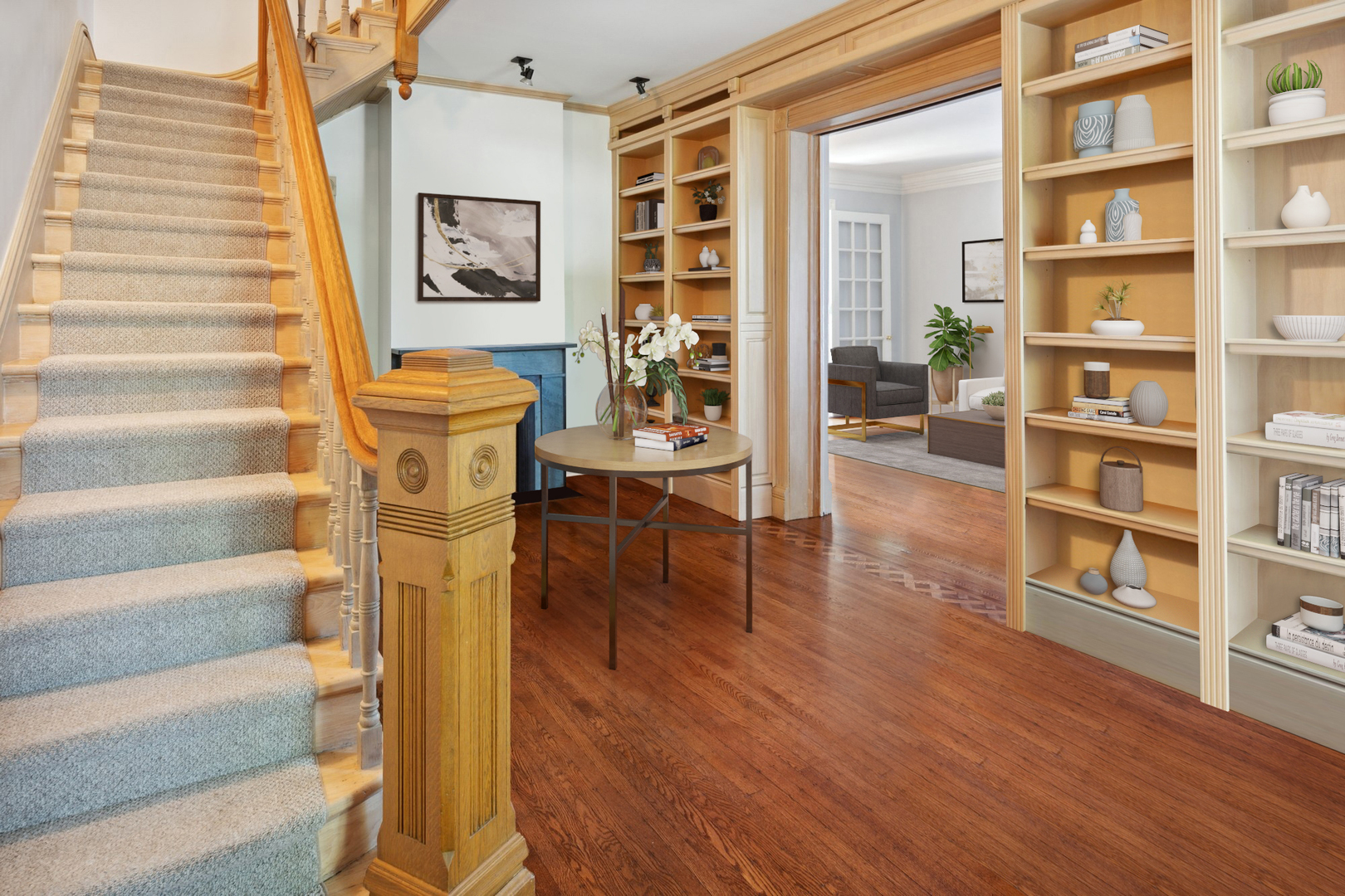 415 East Deerpath Road Lake Forest, IL 60045 - Photo 3 of 26 a view of a livingroom with furniture and staircase
