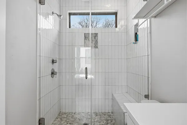 a bathroom with a shower