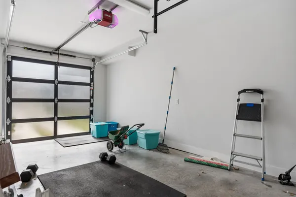 a room with gym equipment