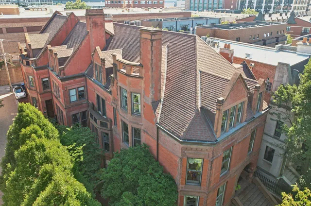 a view of a city with tall buildings