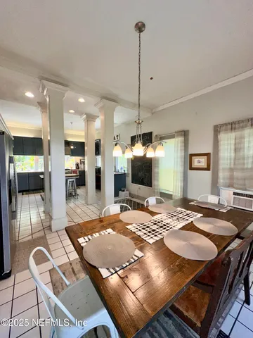 a view of a dining room and livingroom