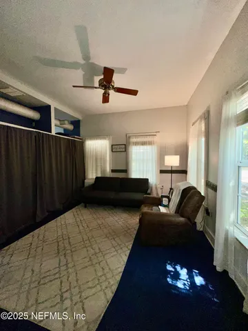 a living room with furniture