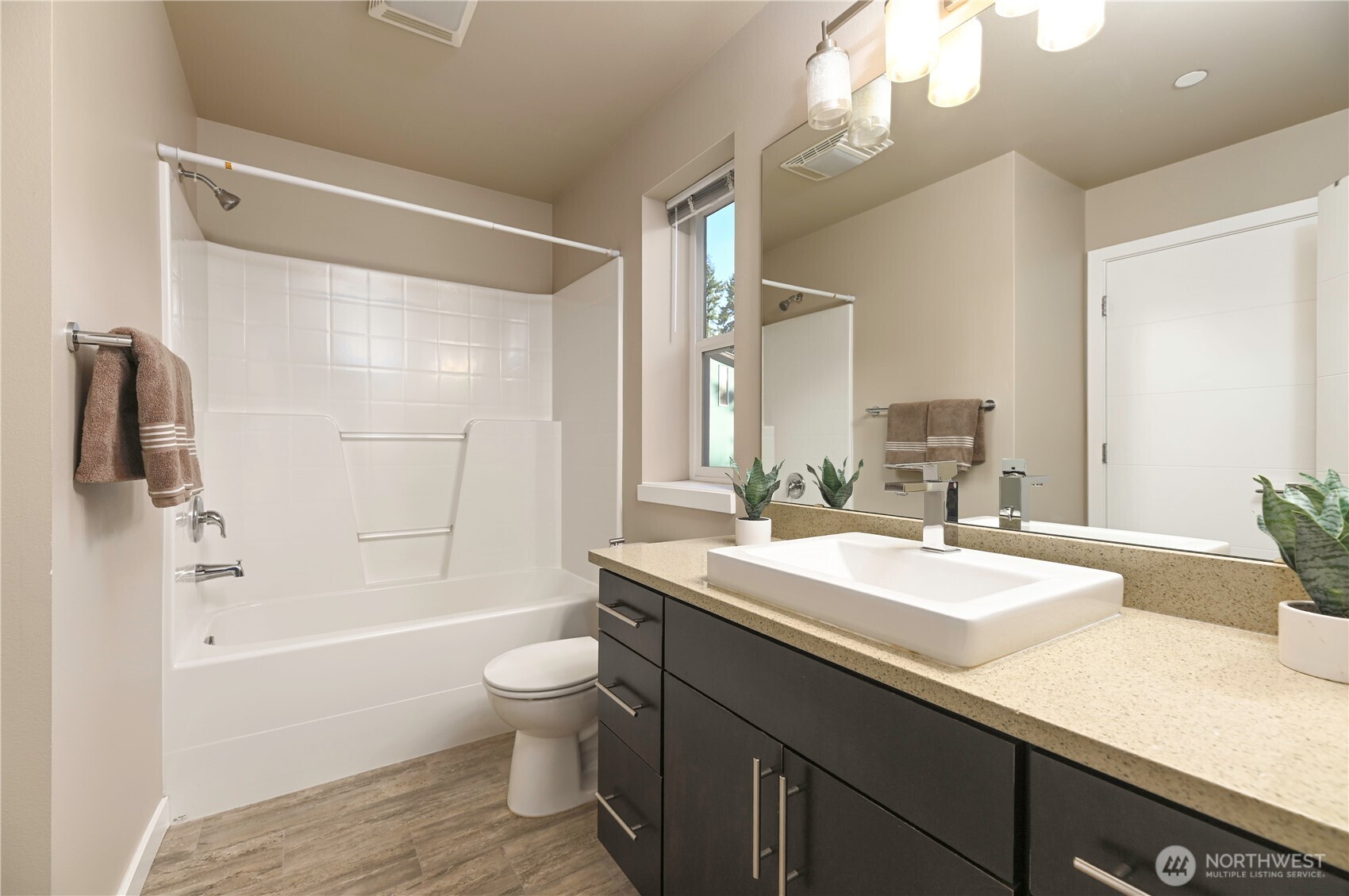 13724 Ash Way, Unit C1 Everett, WA 98204 - Photo 25 of 36 a bathroom with a sink double vanity granite tub and shower