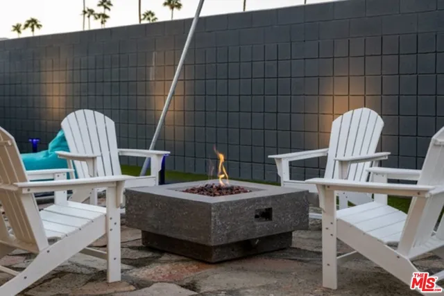 a outdoor space with a couch