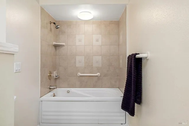 a view of a balcony with wooden floor