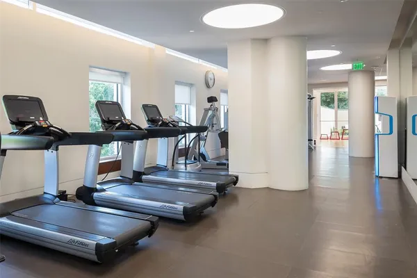 a gym hall with exercise machine