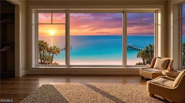 a living room with a window