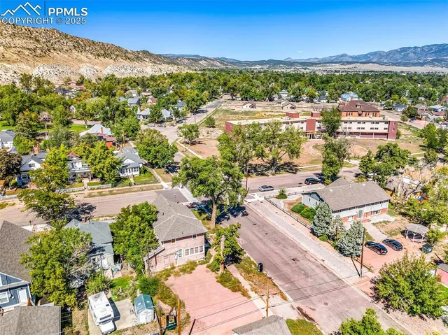 a view of a city with ocean view