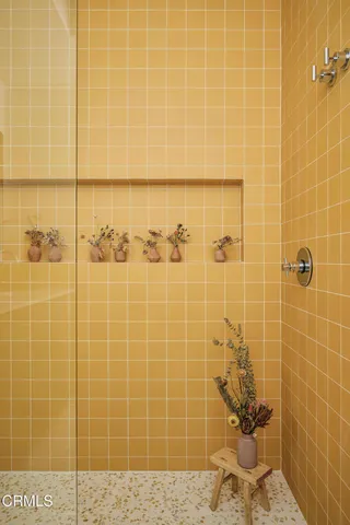 a bathroom with a shower