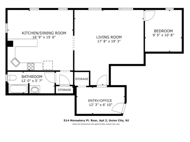 a living room with furniture a dining table and paintings on the wall