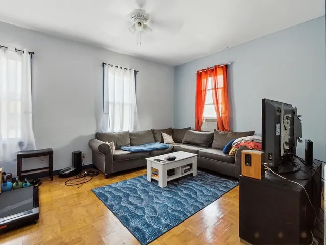 a view of a dining area with furniture