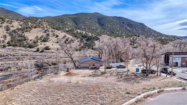 a view of a city with sunset view