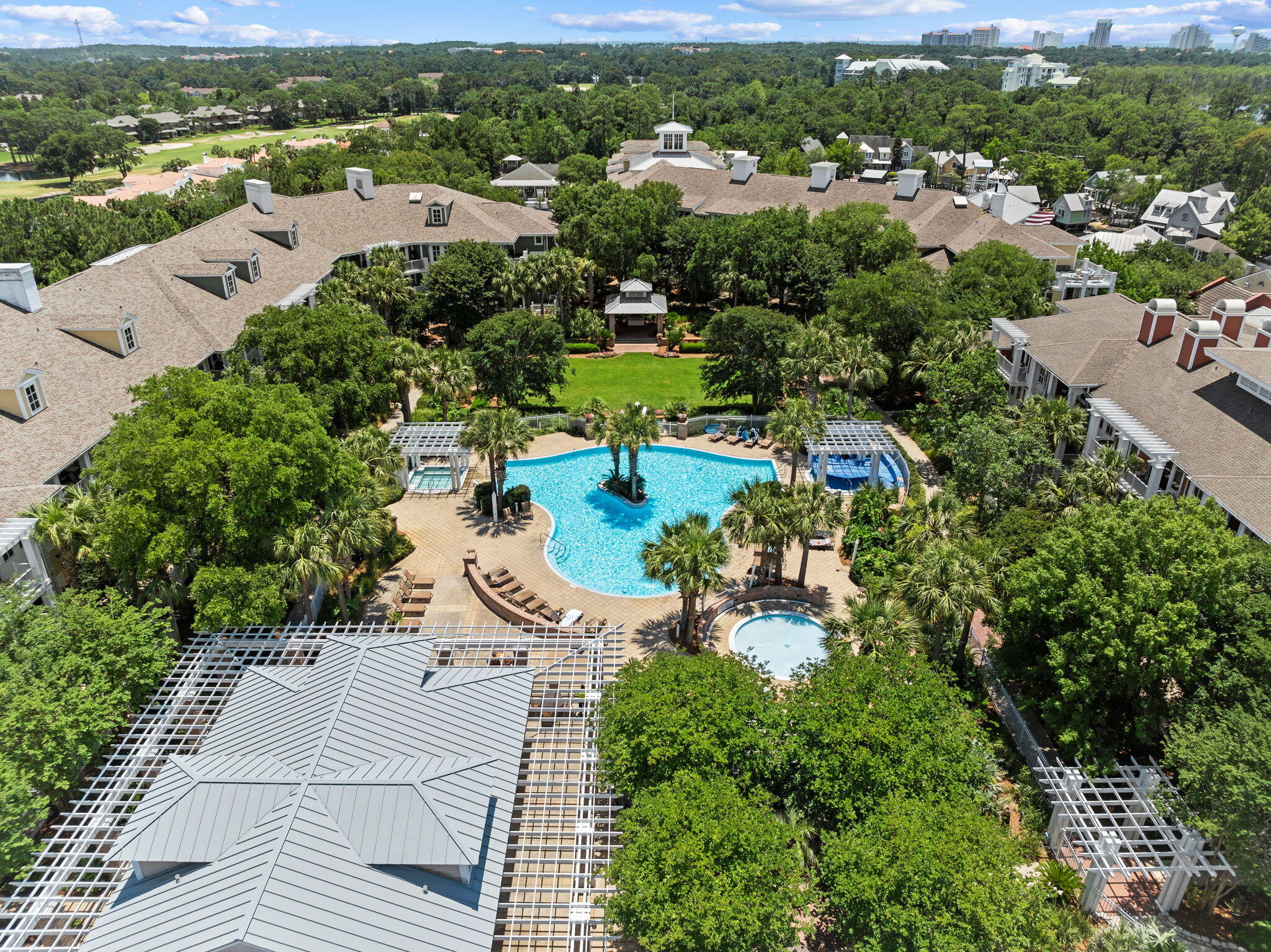 9100 Baytowne Wharf Boulevard, Unit 3668 Miramar Beach, FL 32550 - Photo 34 of 38 an aerial view of residential houses with outdoor space and river view