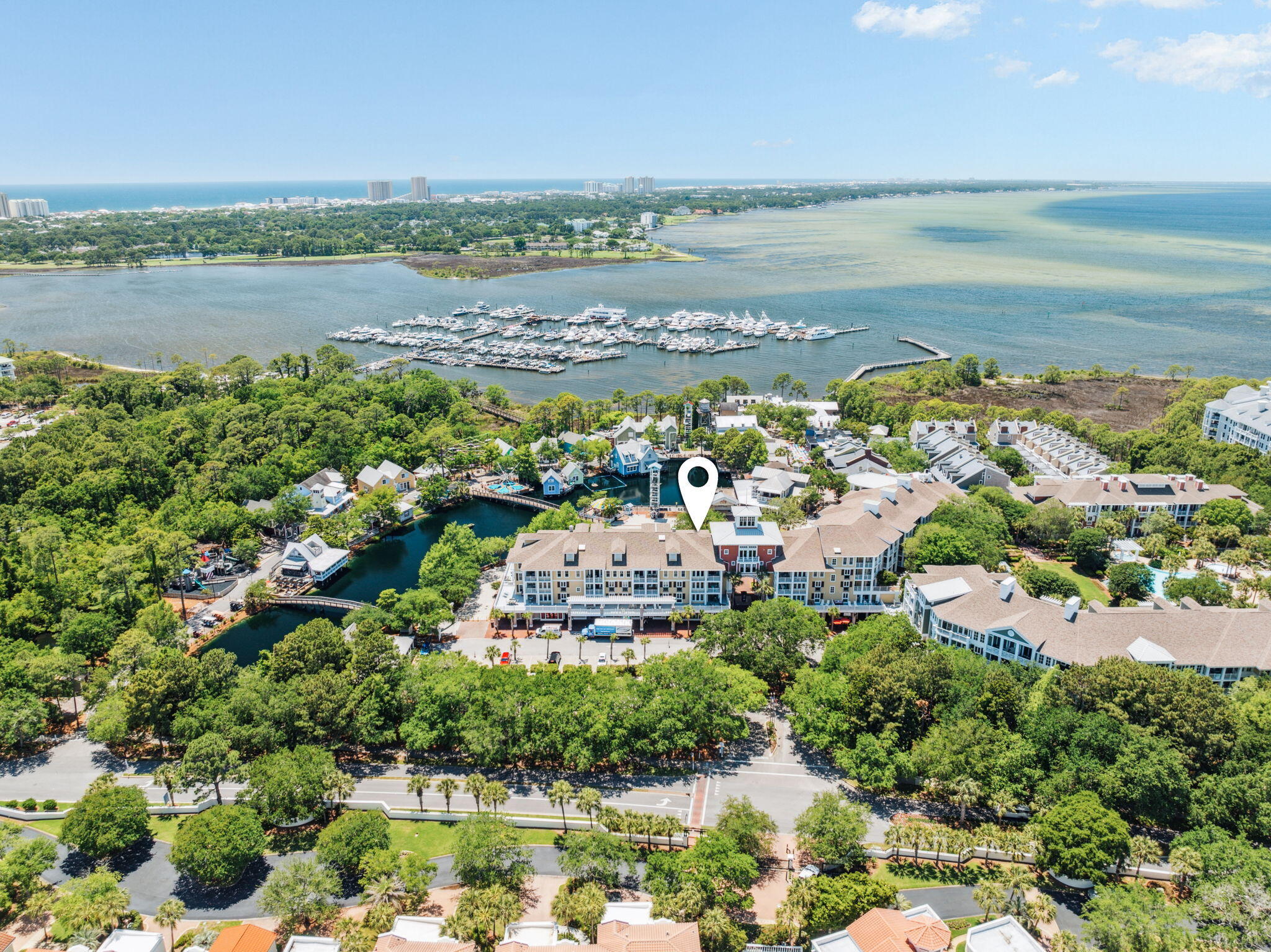 9100 Baytowne Wharf Boulevard, Unit 3668 Miramar Beach, FL 32550 - Photo 37 of 38 a view of a city with lake view